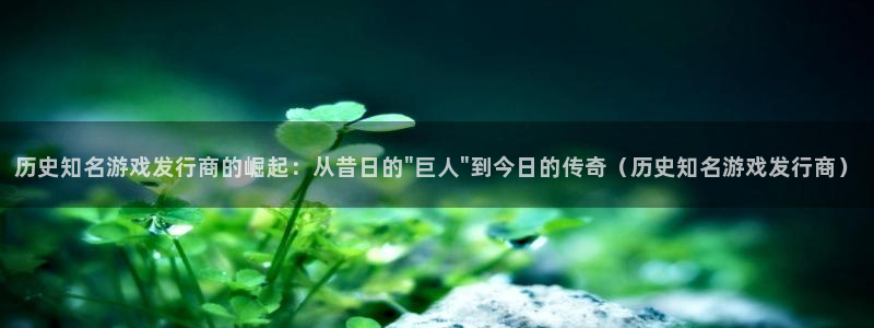 pp电子子写作课：历史知名游戏发行商的崛起：从昔日的\